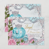 Invitation Fête d'anniversaire de princesse de conte de fées (Devant / Derrière)