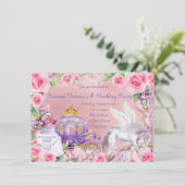 Invitation Fête d'anniversaire de princesse de conte de fées (Debout devant)