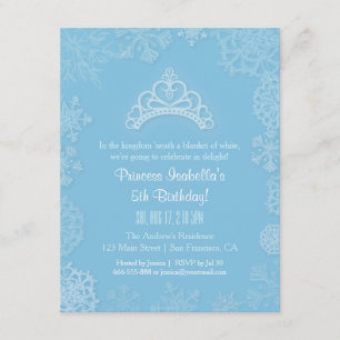 Invitation Fête d'anniversaire de princesse de neige hivernal