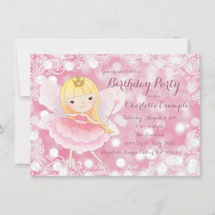 Invitation Fête d'anniversaire de princesse fée