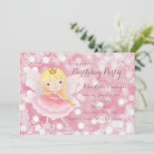 Invitation Fête d'anniversaire de princesse fée (Debout devant)