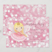 Invitation Fête d'anniversaire de princesse fée (Devant / Derrière)