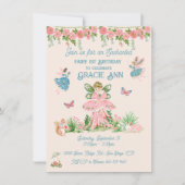 Invitation Fête d'anniversaire de princesse fée de pixie ench (Devant)