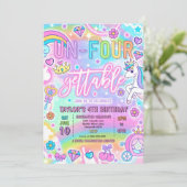 Invitation Fête d'anniversaire de princesse inoubliable 4 ans (Debout devant)