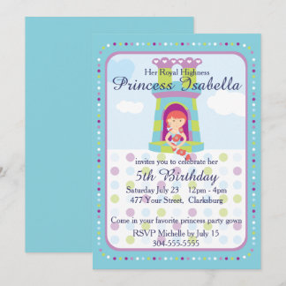 Invitation Fête d'anniversaire de princesse personnalisable