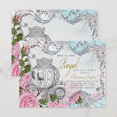 Invitation Fête d'anniversaire de princesse royale chic (Devant / Derrière)