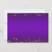 Invitation Fête d'anniversaire de princesse Violet et Or (Dos)