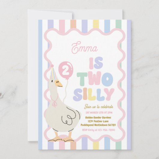 Invitation Fête d'anniversaire de printemps pour les 2 ans de (Devant)