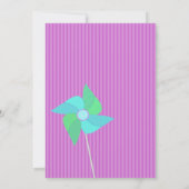 Invitation Fête d'anniversaire de Purple and Blue Pinwheel (Dos)