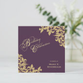 Invitation Fête d'anniversaire de Purple Fleur de Lis (Debout devant)