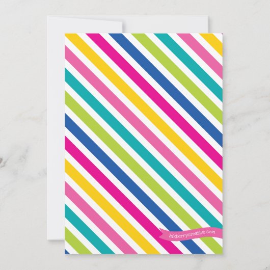 Invitation Fête d'anniversaire de pyjama de lama (Dos)