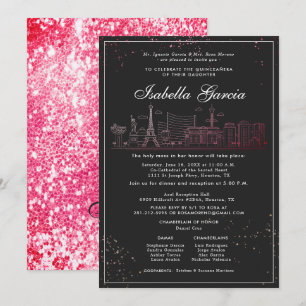 Invitation Fête d'anniversaire de Quinceañera à Las Vegas ave