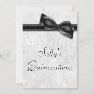Invitation Fête d'anniversaire de Quinceañera avec damas et n