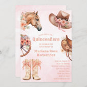 Invitation Fête d'anniversaire de Quinceanera Ouest (Devant / Derrière)