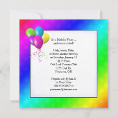Invitation Fête d'anniversaire de Rainbow Cake (Dos)
