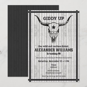 Invitation Fête d'anniversaire de ranch western Giddy Up