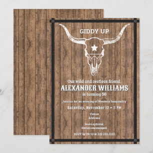 Invitation Fête d'anniversaire de ranch western Giddy Up