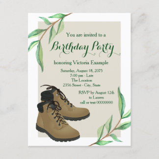 Invitation Fête d'anniversaire de randonnée pour femme