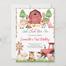 Fête d'anniversaire de Red Farm Animaux