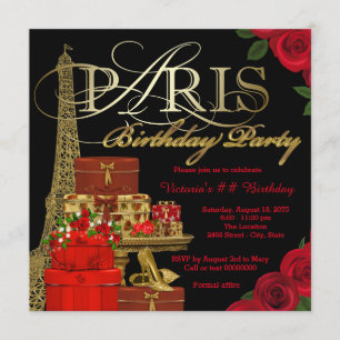 Invitation Fête d'anniversaire de Red Paris