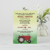 Invitation Fête d'anniversaire de Red Tractor (Debout devant)