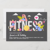 Invitation Fête d'anniversaire de remise en forme (Devant)