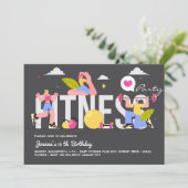 Invitation Fête d'anniversaire de remise en forme (Debout devant)