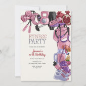 Invitation Fête d'anniversaire de remise en forme (Devant)
