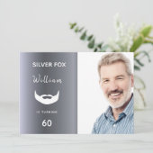 Invitation Fête d'anniversaire de renard argent sur mesure ph (Debout devant)