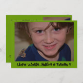 Invitation Fête d'anniversaire de Reptile (Devant / Derrière)