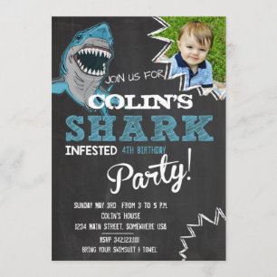 Invitation Fête d'anniversaire de requin
