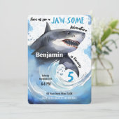 Invitation Fête d'anniversaire de requins (Debout devant)
