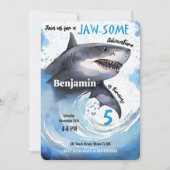 Invitation Fête d'anniversaire de requins (Devant)