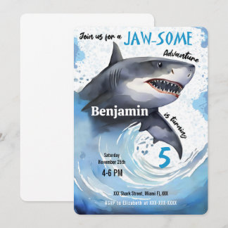 Invitation Fête d'anniversaire de requins
