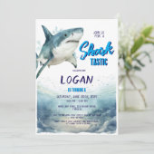 Invitation Fête d'anniversaire de requins (Debout devant)