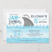 Invitation Fête d'anniversaire de requins sous la mer (Devant)