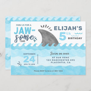 Invitation Fête d'anniversaire de requins sous la mer