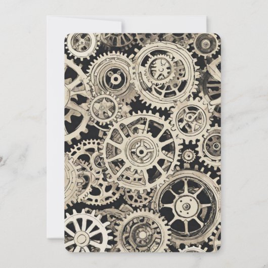 Invitation Fête d'anniversaire de robots (Dos)