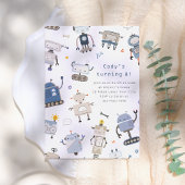 Invitation Fête d'anniversaire de robots