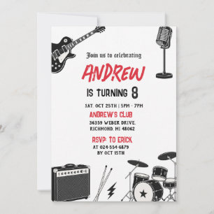 Invitation Fête d'anniversaire de Rock Star personnelle