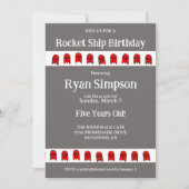 Invitation Fête d'anniversaire de Rocket Ship (Devant)