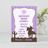 Invitation Fête d'anniversaire de rodéo de cow-girl (Debout devant)