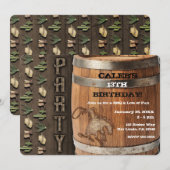 Invitation Fête d'anniversaire de rodéo western cow-boy de ba (Devant / Derrière)