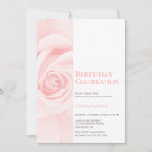 Invitation Fête d'anniversaire de Rose moderne (Devant)