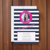 Invitation Fête d'anniversaire de roses et de la marine