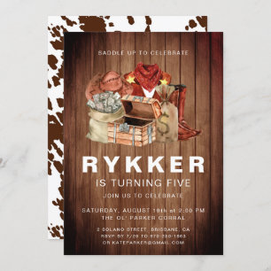 Invitation Fête d'anniversaire de Russe Western Rodeo Cowboy