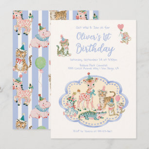 Invitation Fête d'anniversaire de safari de jungle pour bébé