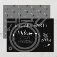 Fête d'anniversaire de salle d'évasion moderne gri