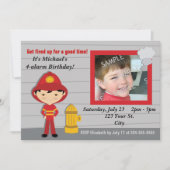 Invitation Fête d'anniversaire de sapeur-pompier (Devant)