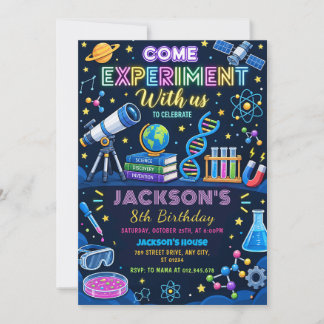 Invitation Fête d'anniversaire de science personnelle